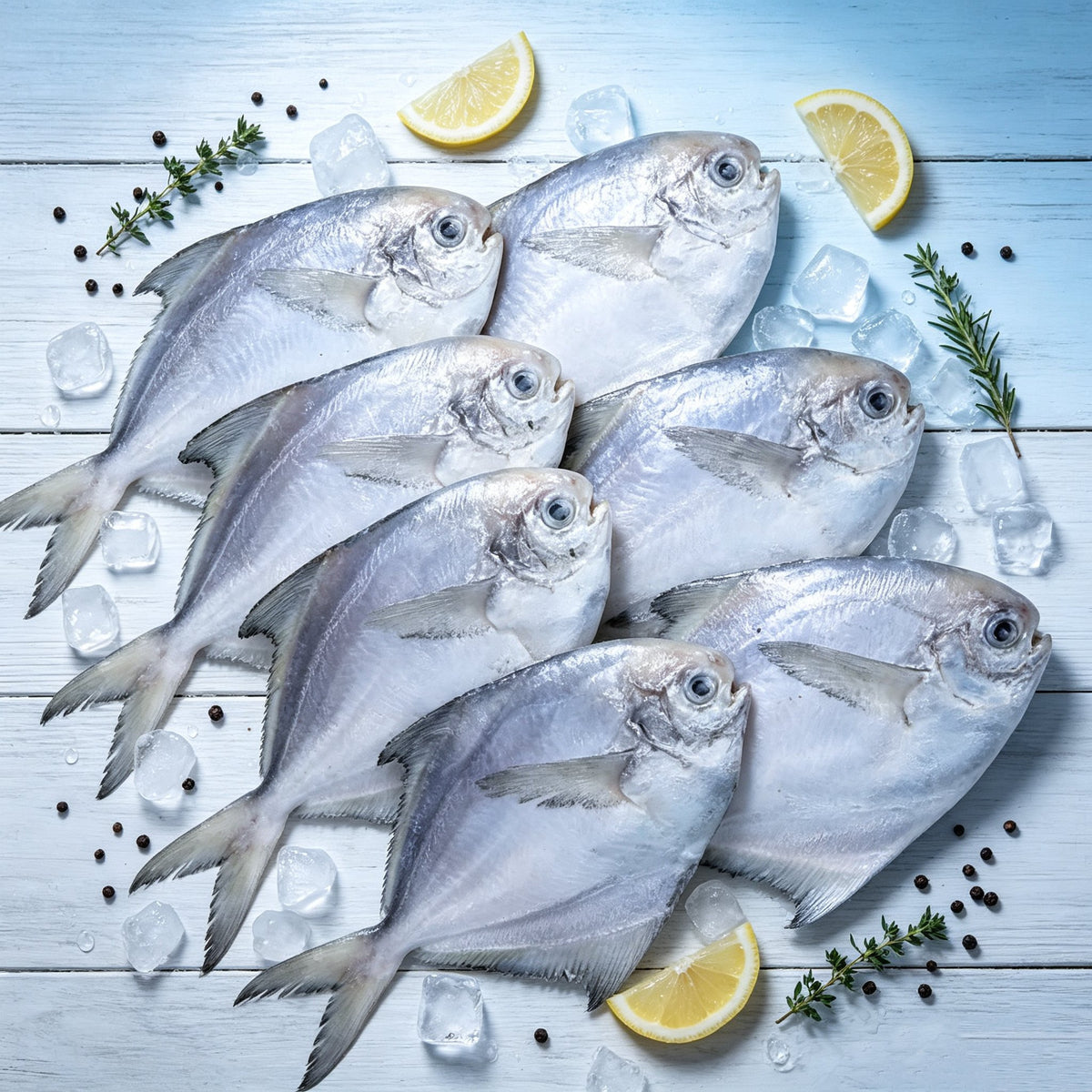 Frozen Raw Silver Pomfret